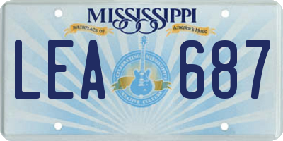 MS license plate LEA687