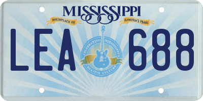 MS license plate LEA688