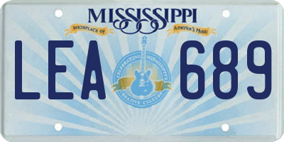 MS license plate LEA689