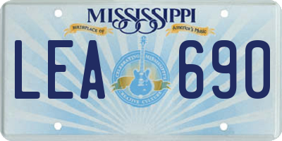 MS license plate LEA690