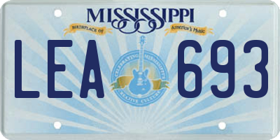MS license plate LEA693