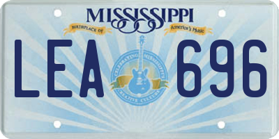MS license plate LEA696