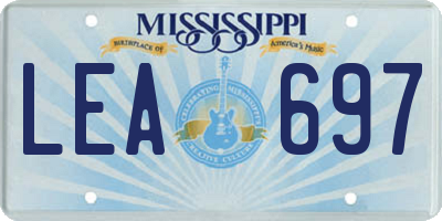 MS license plate LEA697