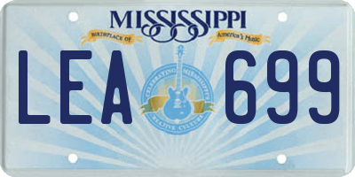 MS license plate LEA699