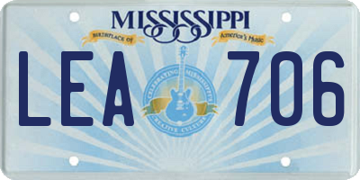 MS license plate LEA706