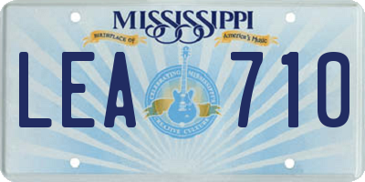 MS license plate LEA710