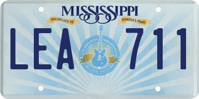MS license plate LEA711
