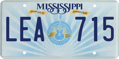 MS license plate LEA715