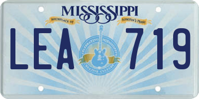 MS license plate LEA719