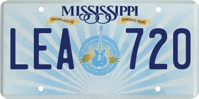 MS license plate LEA720
