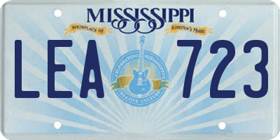 MS license plate LEA723