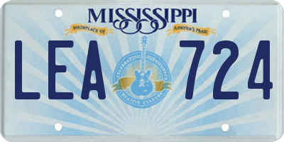 MS license plate LEA724