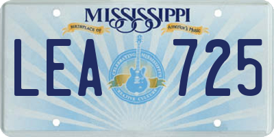 MS license plate LEA725