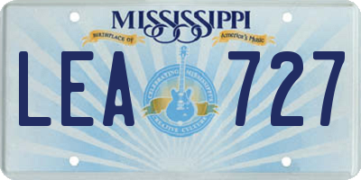 MS license plate LEA727