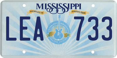 MS license plate LEA733