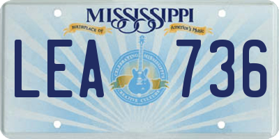 MS license plate LEA736