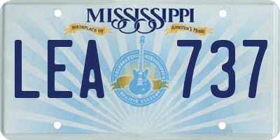 MS license plate LEA737