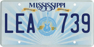 MS license plate LEA739