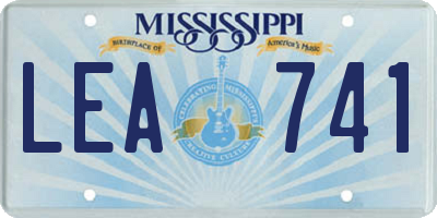 MS license plate LEA741
