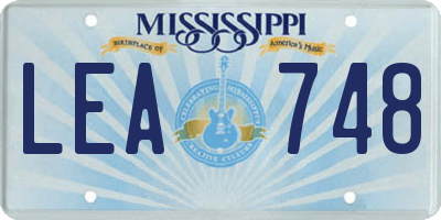 MS license plate LEA748