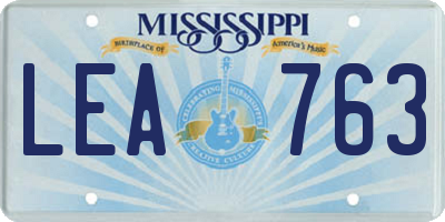MS license plate LEA763