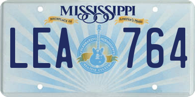 MS license plate LEA764