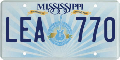 MS license plate LEA770