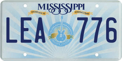 MS license plate LEA776