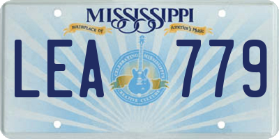 MS license plate LEA779