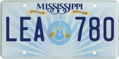 MS license plate LEA780