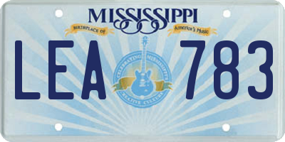 MS license plate LEA783