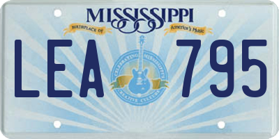 MS license plate LEA795