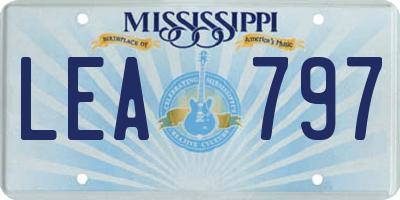 MS license plate LEA797