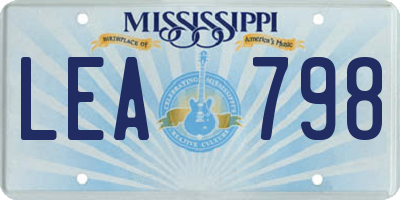 MS license plate LEA798