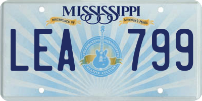 MS license plate LEA799