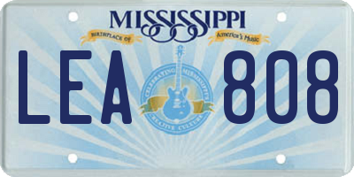 MS license plate LEA808