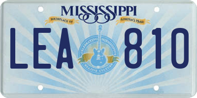 MS license plate LEA810