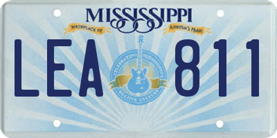 MS license plate LEA811