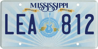 MS license plate LEA812