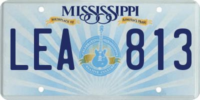MS license plate LEA813