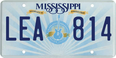 MS license plate LEA814
