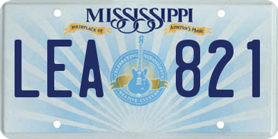 MS license plate LEA821