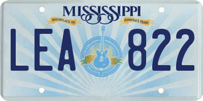 MS license plate LEA822
