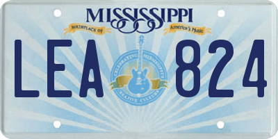 MS license plate LEA824
