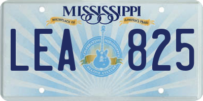MS license plate LEA825