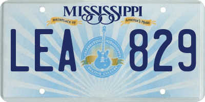 MS license plate LEA829