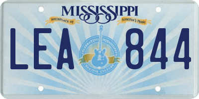 MS license plate LEA844