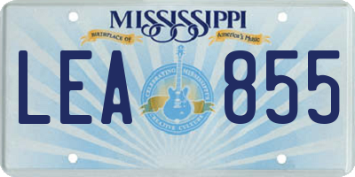 MS license plate LEA855