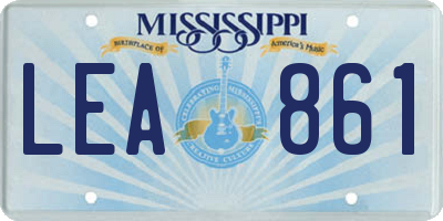 MS license plate LEA861
