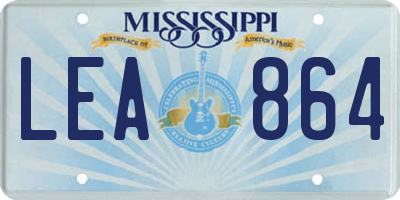 MS license plate LEA864
